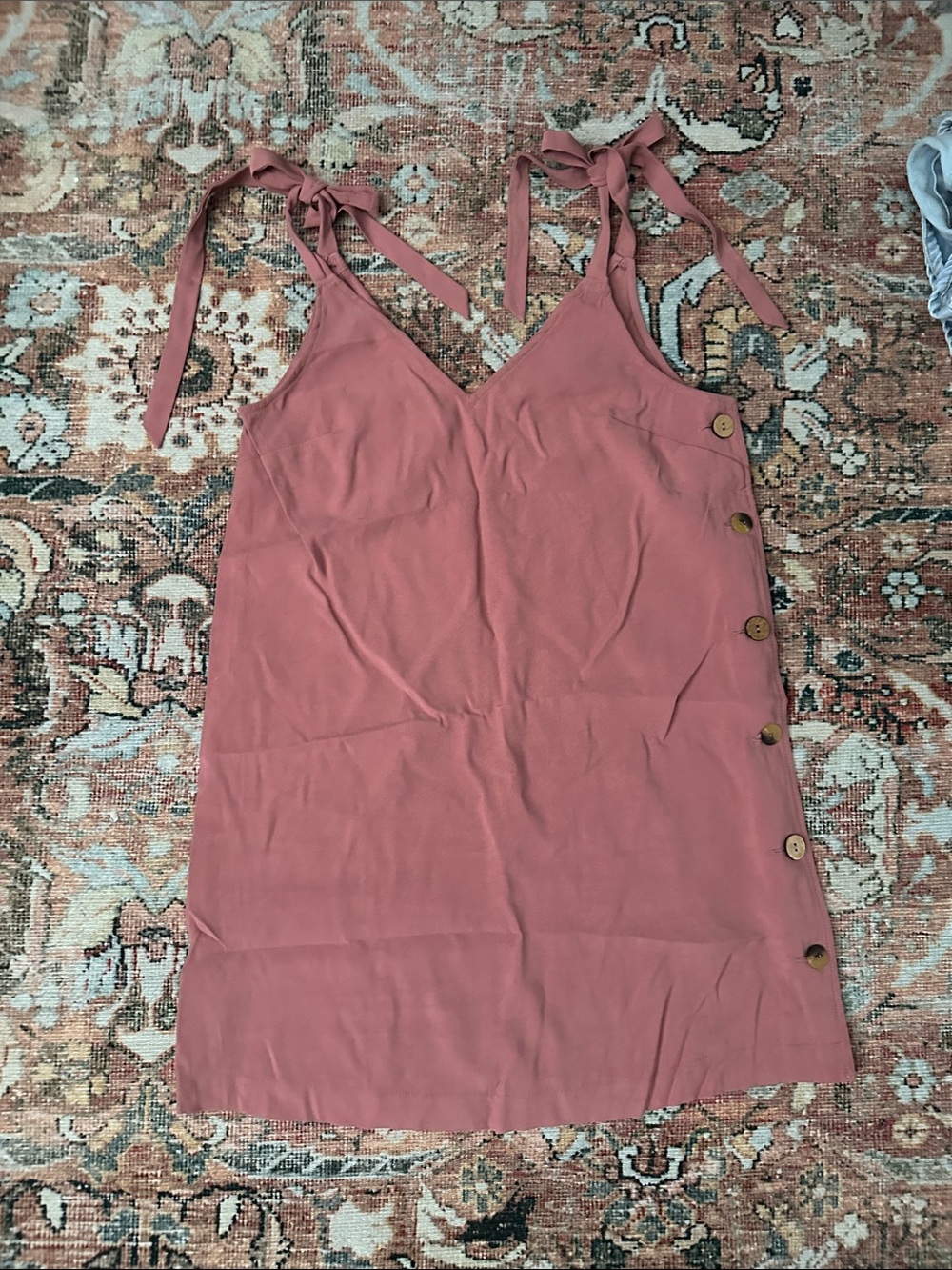 Topshop Mauve Tie-Shoulder Button Side Mini Dress Size US 4